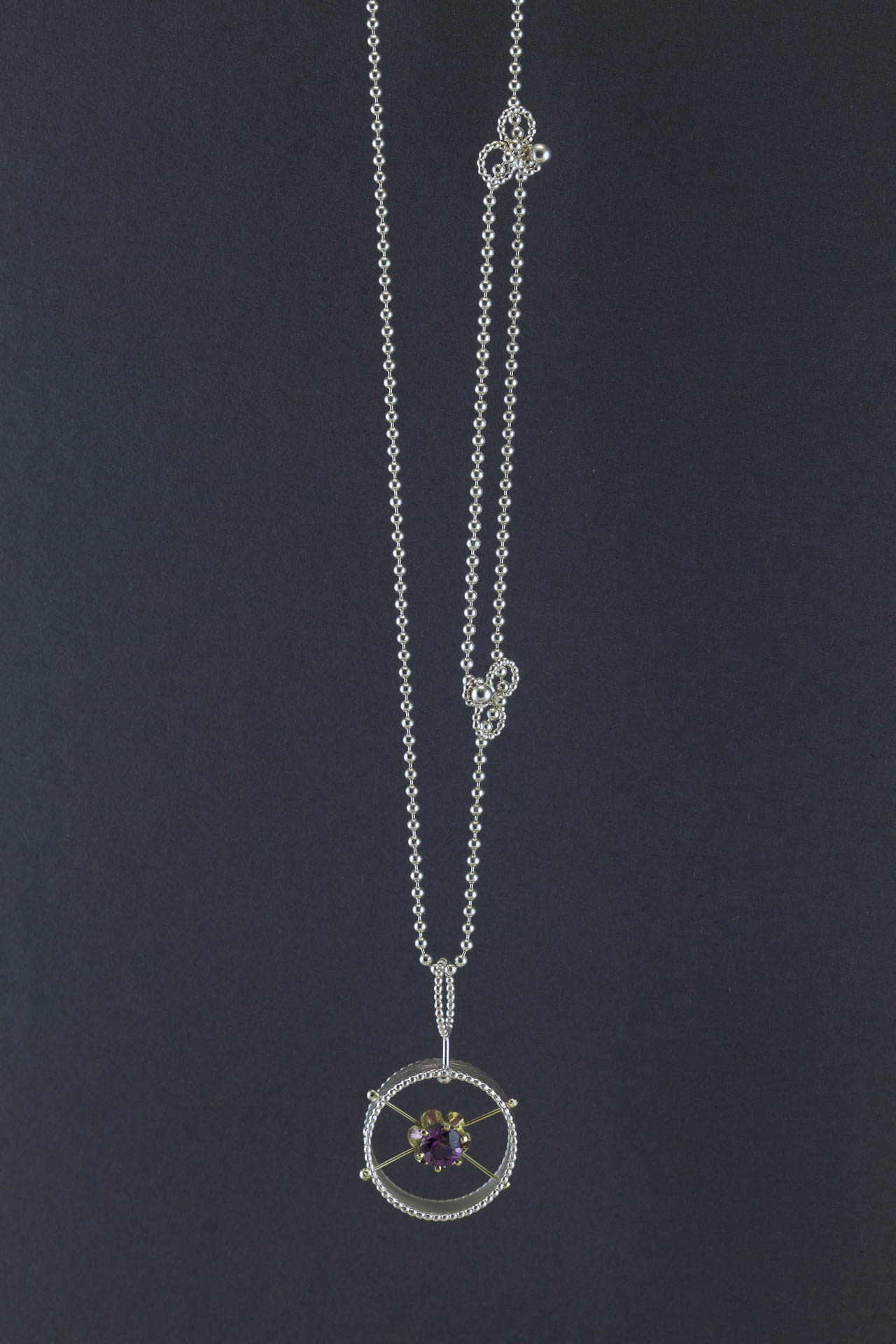 sita falkena collier bedel zilver amethist