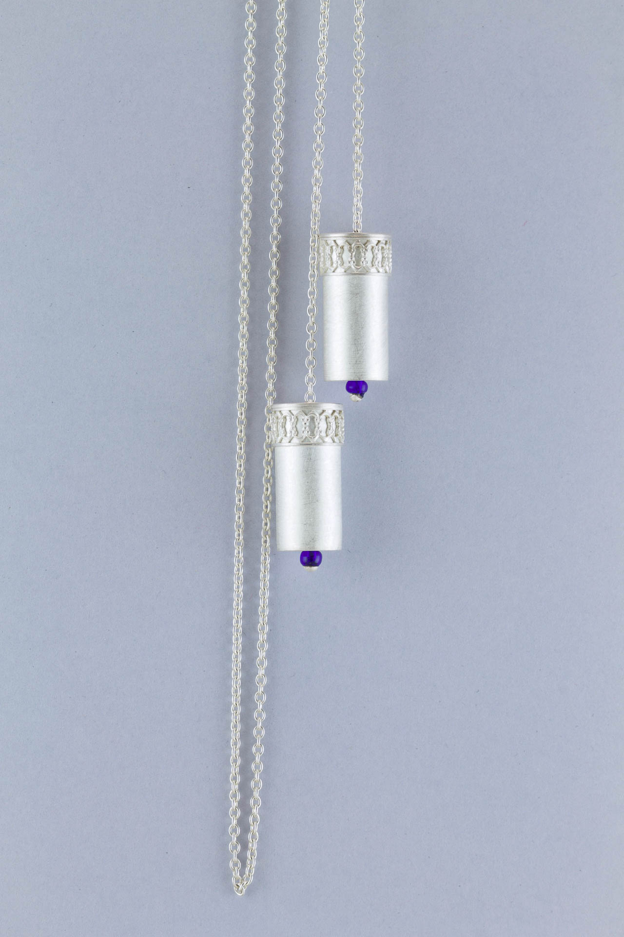 sita falkena zilveren ketting met 2 doosjes - talismanhouders