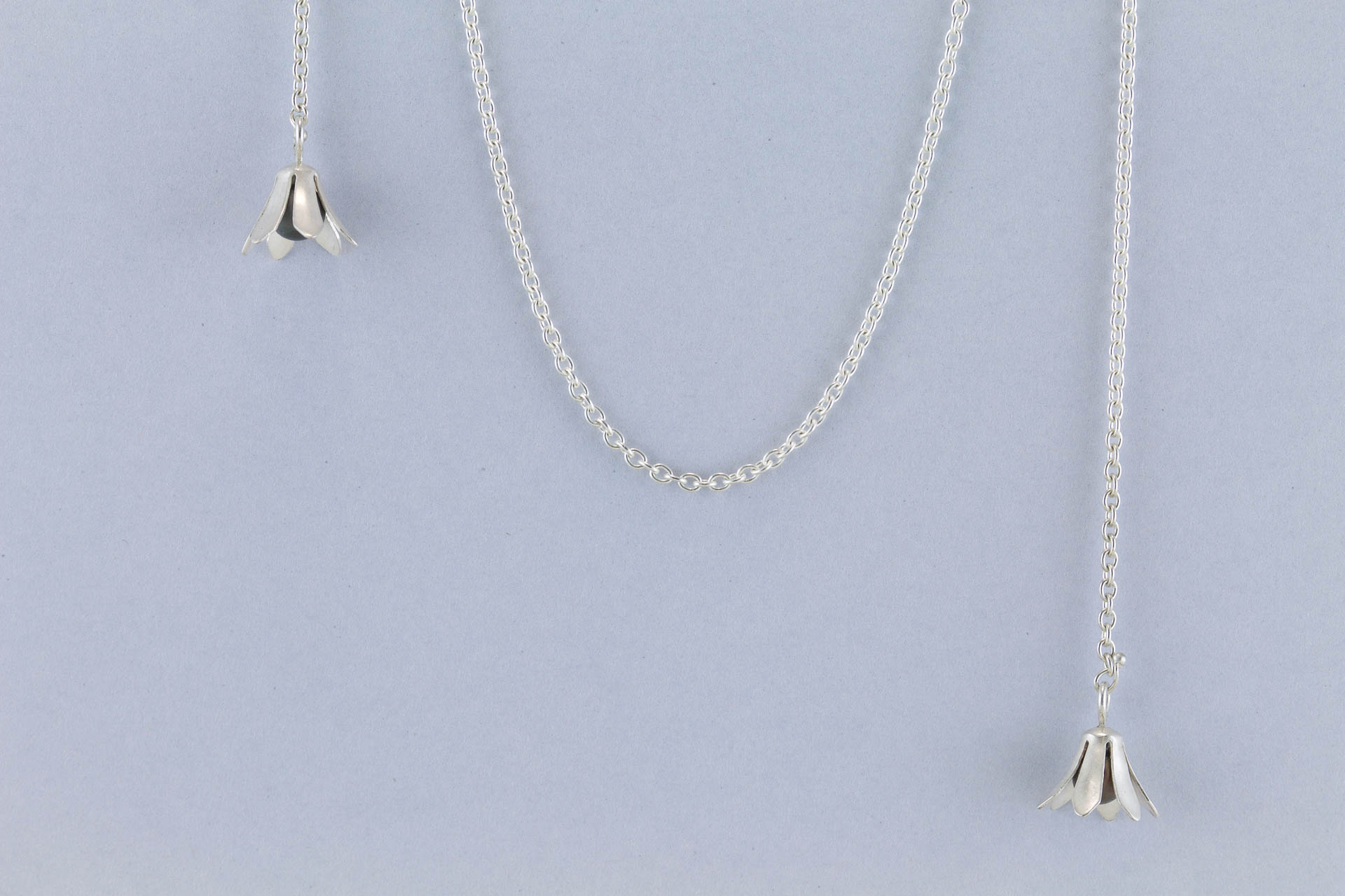 sita falkena schakelketting zilver met tulpen en parels aan uiteinde