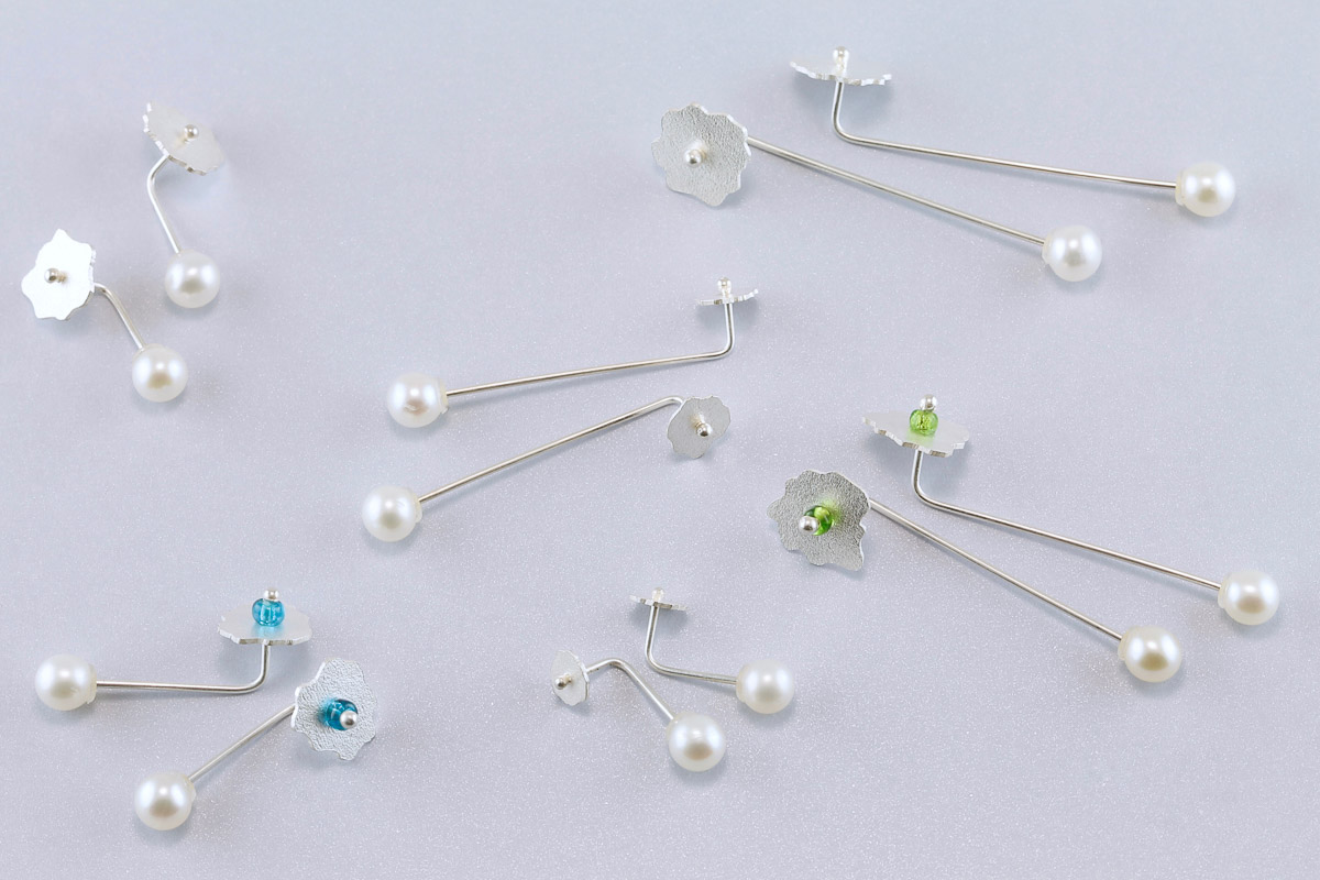 sita falkena oorsieraden "wolkje", zilver/parels/glas