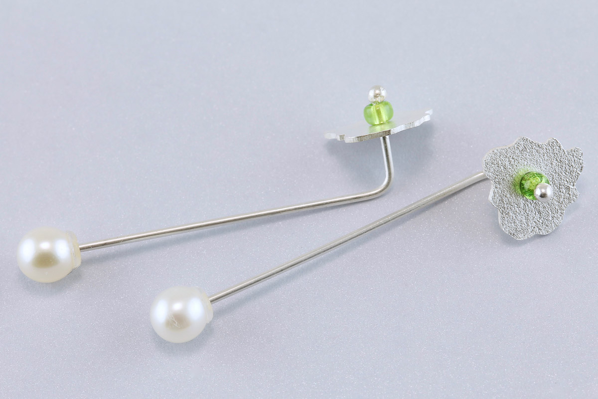 sita falkena oorsieraad "wolkje", zilver/ parels/ glas