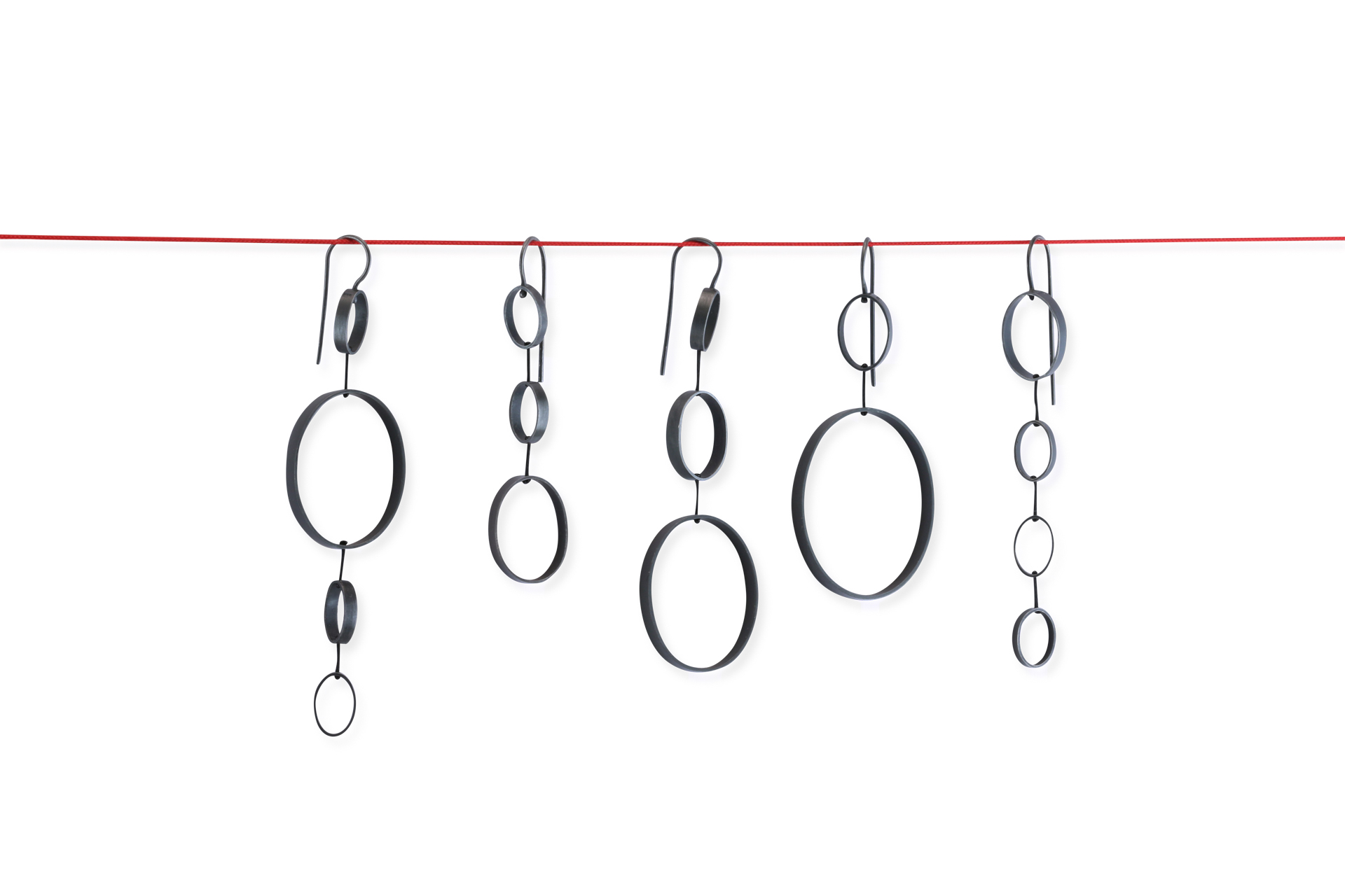 sita falkena earrings oxidized silver nylon