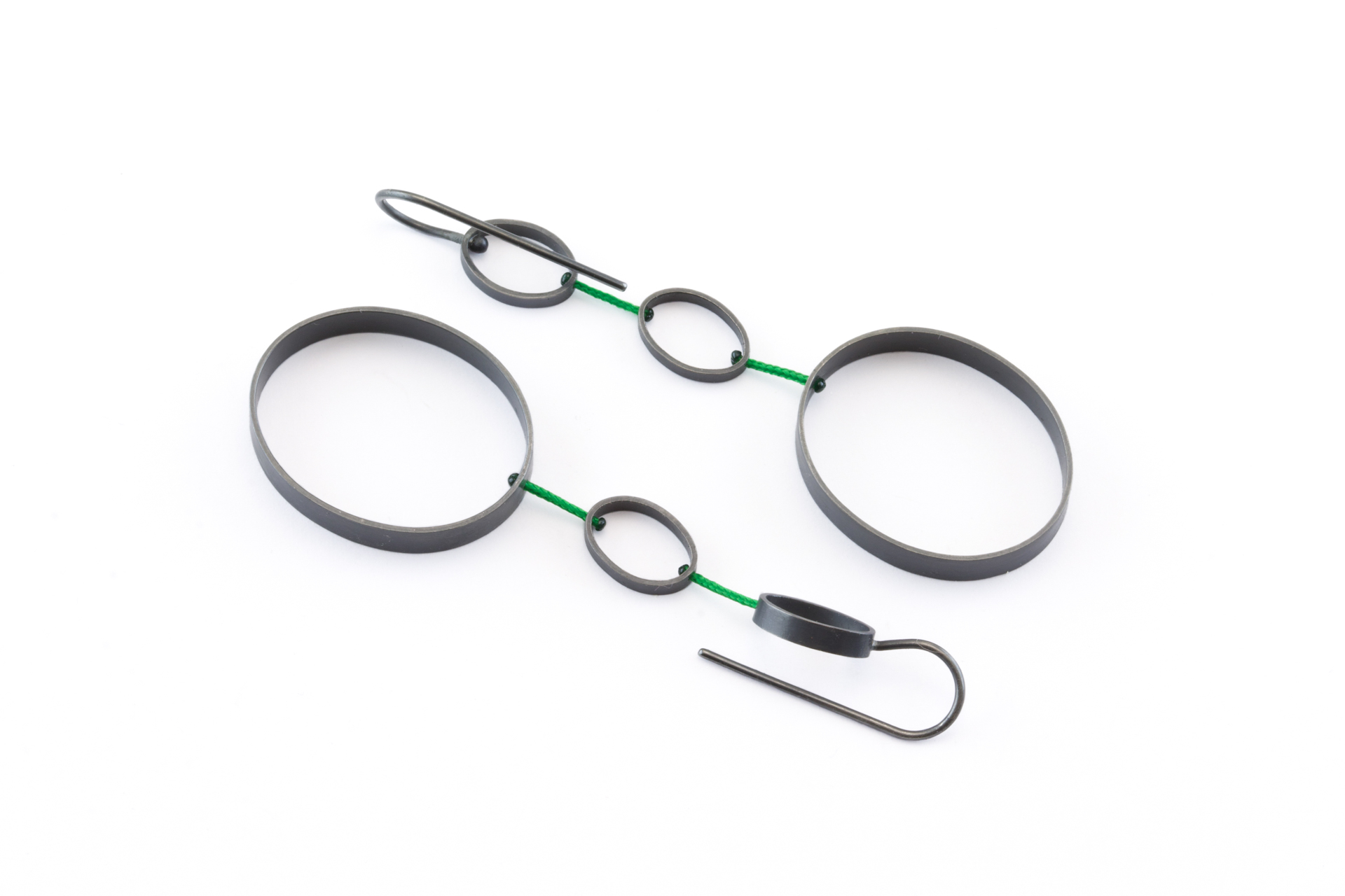 sita falkena earrings oxidized silver nylon