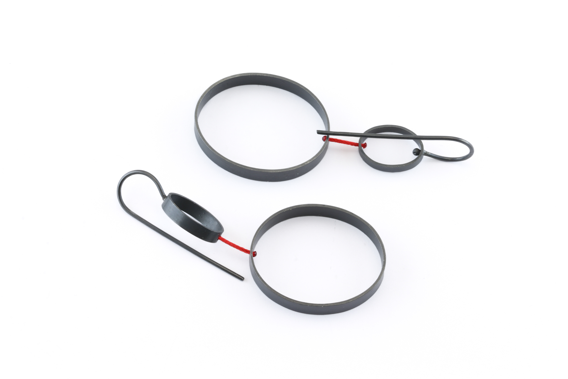 sita falkena earrings oxidized silver nylon