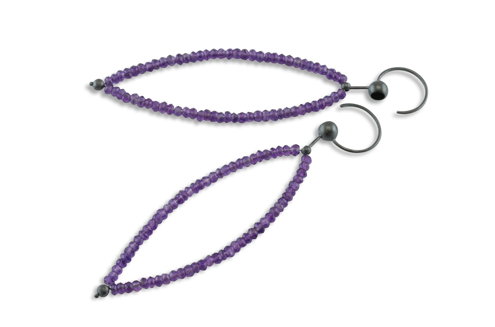 Sita falkena beaded earring 2023 oxidised silver - amethyst