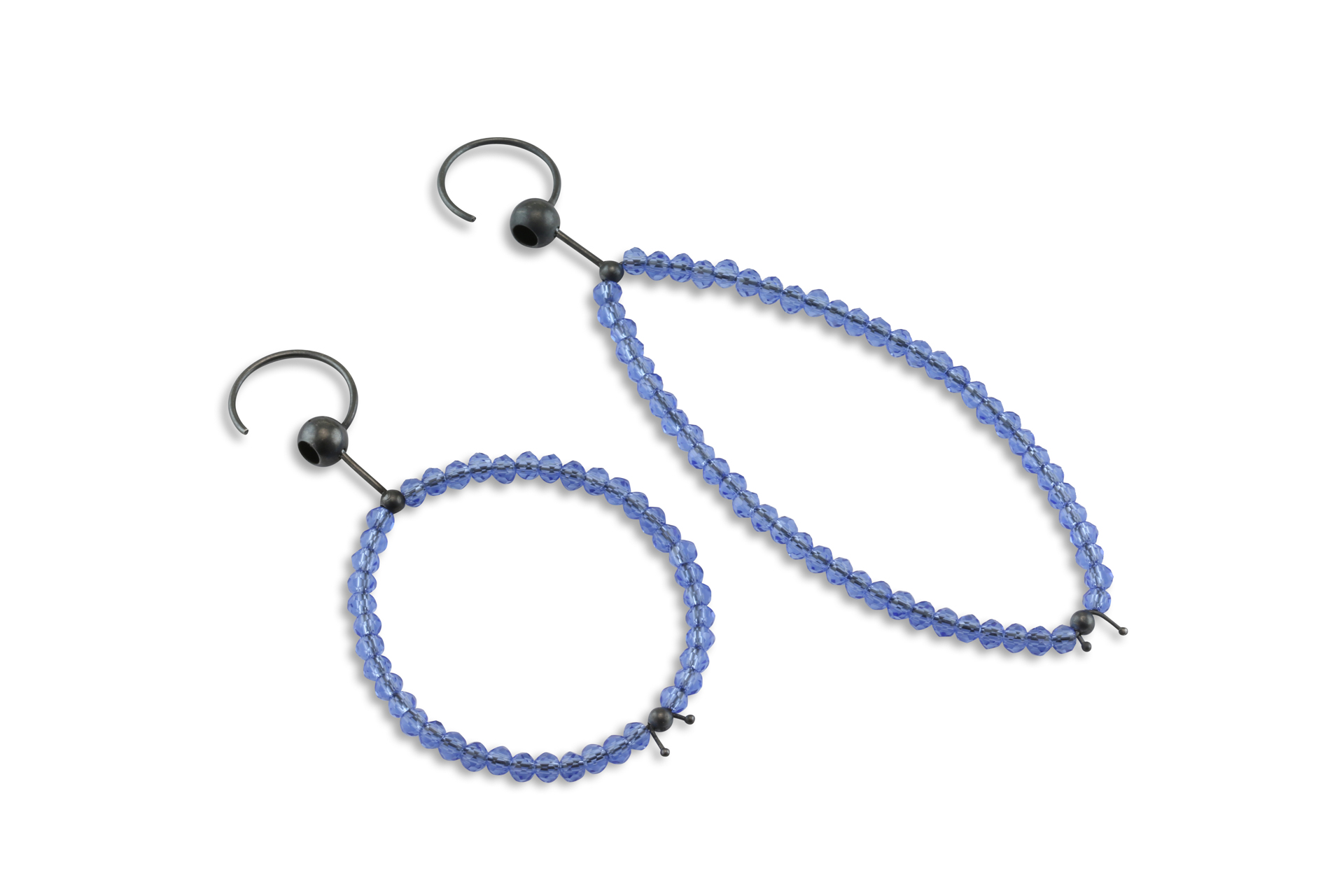 Sita falkena beaded earring 2023 oxidised silver - kristal glass