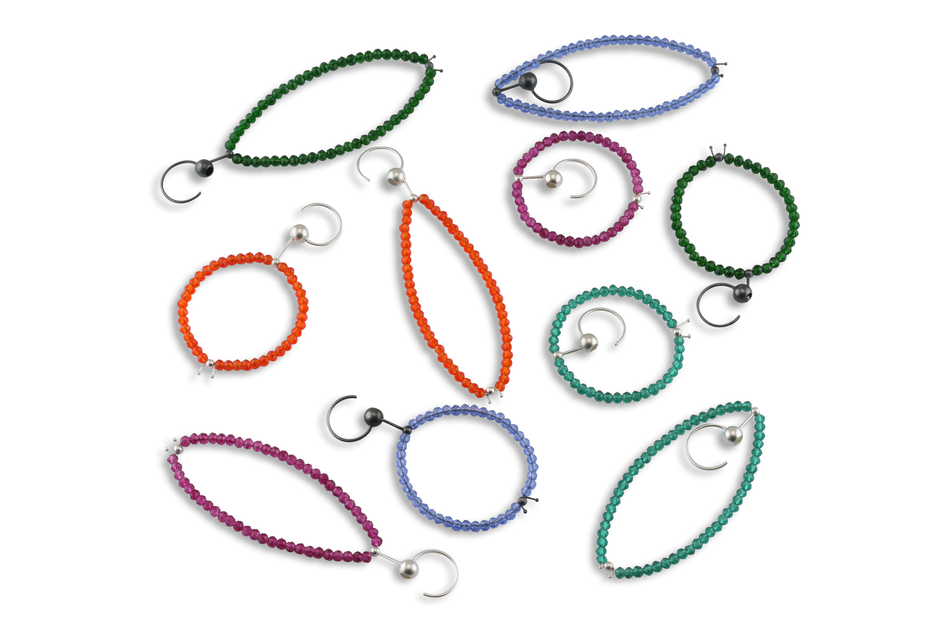 Sita falkena beaded earring 2023 silver - kristal glass