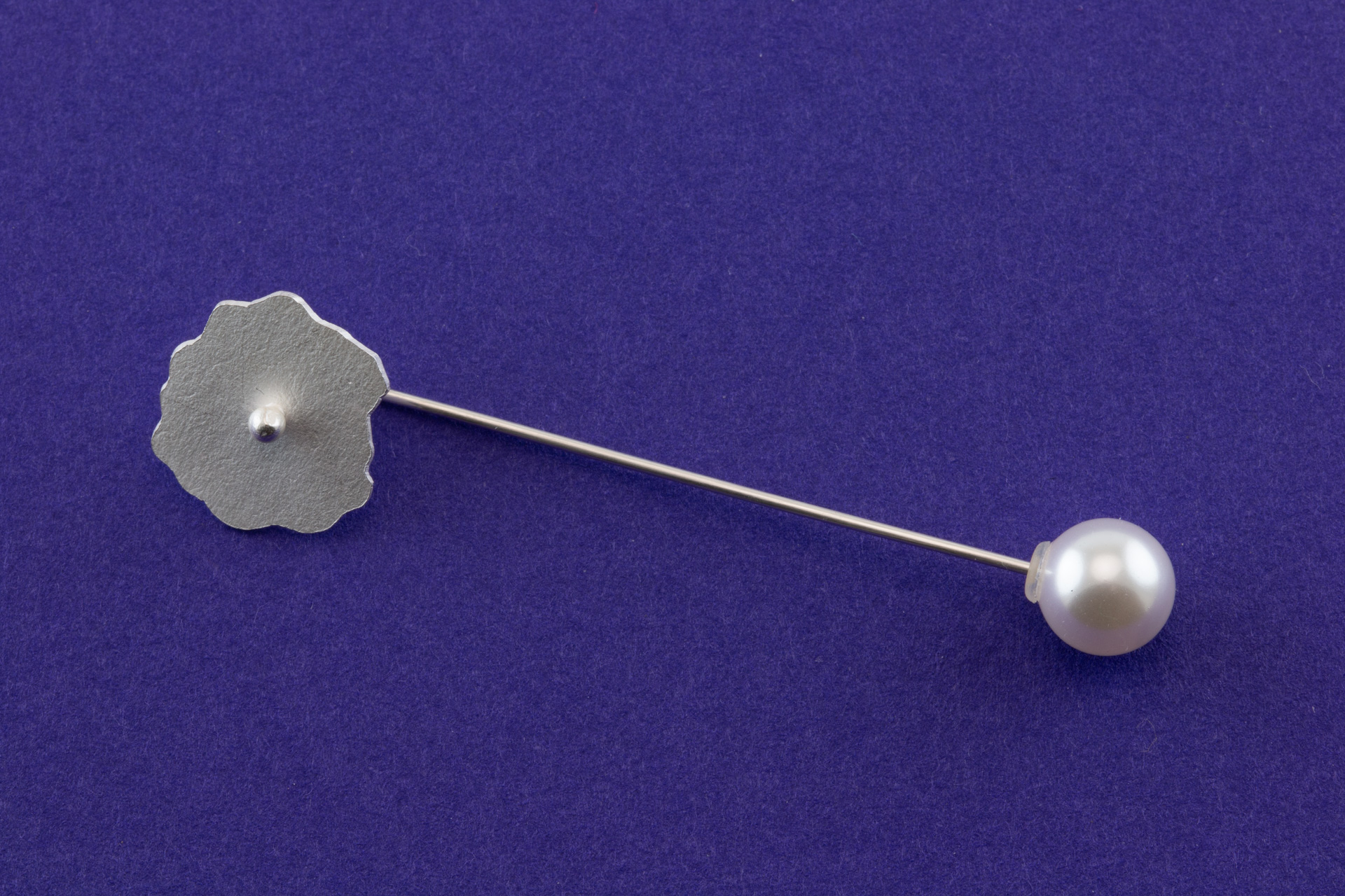 sita falkena broche "wolkje", zilver/ parels