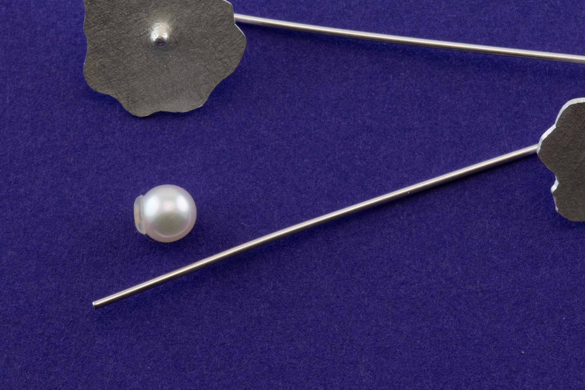 sita falkena broche "wolkje", zilver/ parels